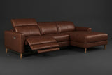 Elodie Distressed Italian Aniline Leather Recliner Sectional Sofa