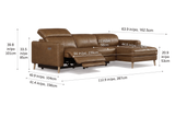 Elodie Distressed Italian Aniline Leather Recliner Sectional Sofa