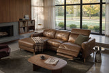 Elodie Distressed Italian Aniline Leather Recliner Sectional Sofa