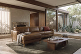Elodie Distressed Italian Aniline Leather Recliner Sectional Sofa