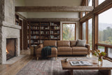 Elodie Distressed Italian Aniline Leather Recliner Sectional Sofa
