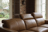 Elodie Distressed Italian Aniline Leather Recliner Sectional Sofa