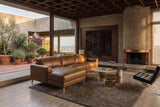 Elodie Distressed Italian Aniline Leather Recliner Sectional Sofa