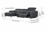 Elodie Distressed Italian Aniline Leather Recliner Sectional Sofa