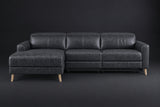 Elodie Distressed Italian Aniline Leather Recliner Sectional Sofa