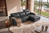 Elodie Distressed Italian Aniline Leather Recliner Sectional Sofa