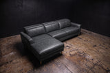 Elodie Distressed Italian Aniline Leather Recliner Sectional Sofa