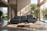 Elodie Distressed Italian Aniline Leather Recliner Sectional Sofa