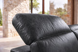 Elodie Distressed Italian Aniline Leather Recliner Sectional Sofa