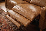 Elodie Distressed Italian Aniline Leather Recliner Sectional Sofa
