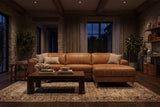 Elodie Distressed Italian Aniline Leather Recliner Sectional Sofa