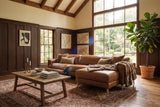 Elodie Distressed Italian Aniline Leather Recliner Sectional Sofa