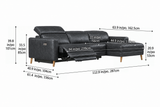 Elodie Distressed Italian Aniline Leather Recliner Sectional Sofa