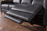 Elodie Distressed Italian Aniline Leather Recliner Sectional Sofa