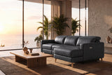 Elodie Distressed Italian Aniline Leather Recliner Sectional Sofa