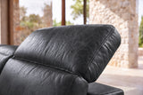 Elodie Distressed Italian Aniline Leather Recliner Sectional Sofa