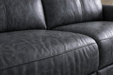 Elodie Distressed Italian Aniline Leather Recliner Sectional Sofa