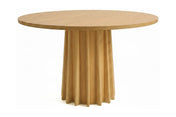 Elowen oak round pedestal dining table with fluted base