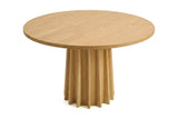 Elowen oak dining table, high-angle view of the round top