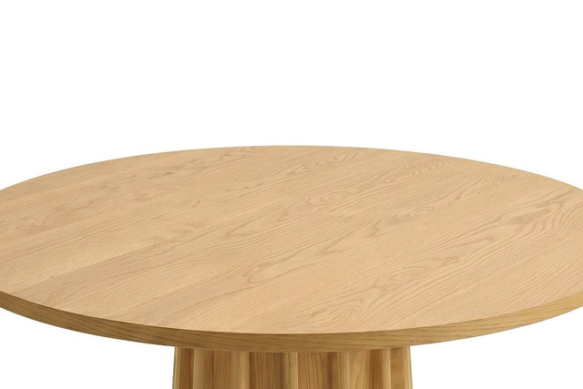 Elowen Oak Round Pedestal Dining Table - Natural Oak Finish