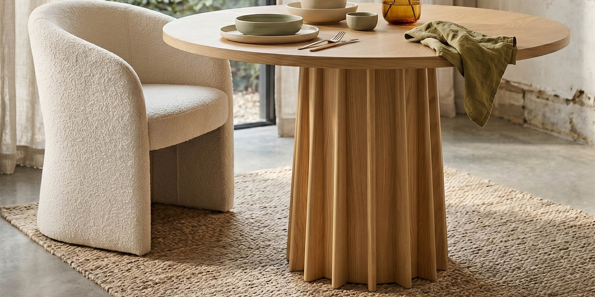 Elowen Oak Round Pedestal Dining Table