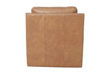 Elwood Latte leather chair, back view with vertical seams