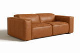 Emery Distressed Italian Aniline Leather Dual Recliner Sofa