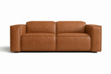 Emery Distressed Italian Aniline Leather Dual Recliner Sofa