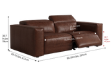 Emery Distressed Italian Aniline Leather Dual Recliner Sofa