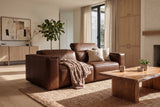 Emery Distressed Italian Aniline Leather Dual Recliner Sofa