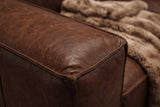 Emery Distressed Italian Aniline Leather Dual Recliner Sofa