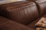 Emery Distressed Italian Aniline Leather Dual Recliner Sofa