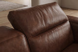 Emery Distressed Italian Aniline Leather Dual Recliner Sofa