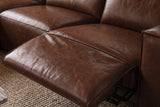 Emery Distressed Italian Aniline Leather Dual Recliner Sofa