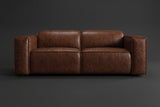 Emery Distressed Italian Aniline Leather Dual Recliner Sofa