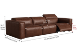 Emery Distressed Italian Aniline Leather Dual Recliner Sofa