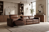 Emery Distressed Italian Aniline Leather Dual Recliner Sofa