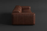 Emery Distressed Italian Aniline Leather Dual Recliner Sofa