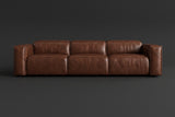 Emery Distressed Italian Aniline Leather Dual Recliner Sofa