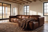 Emery Distressed Italian Aniline Leather Recliner Sectional Sofa