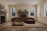 Emery Distressed Italian Aniline Leather Recliner Sectional Sofa