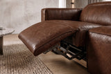 Emery Distressed Italian Aniline Leather Recliner Sectional Sofa