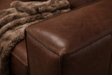 Emery Distressed Italian Aniline Leather Recliner Sectional Sofa