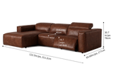 Emery Distressed Italian Aniline Leather Recliner Sectional Sofa