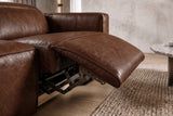 Emery Distressed Italian Aniline Leather Recliner Sectional Sofa