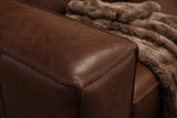 Emery Distressed Italian Aniline Leather Recliner Sectional Sofa