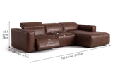 Emery Distressed Italian Aniline Leather Recliner Sectional Sofa