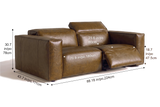 Emery dual Recliner Sofa in distressed Italian aniline leather