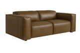 Emery dual Recliner Sofa in distressed Italian aniline leather
