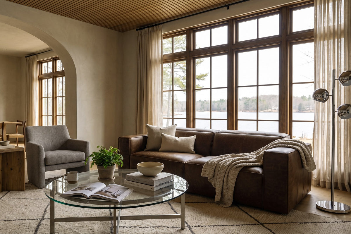 Emery dual Recliner Sofa in distressed Italian aniline leather